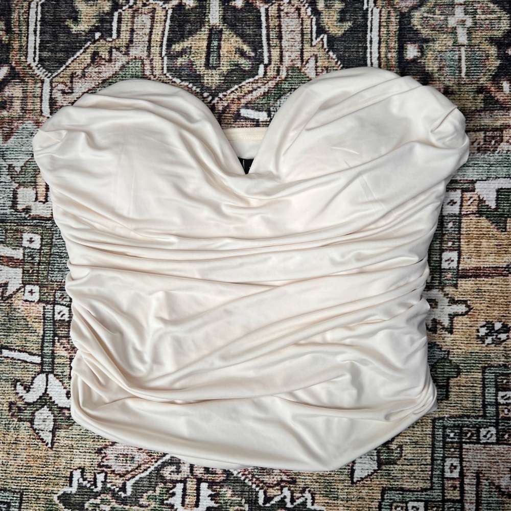 Express Cream Body Contour Corset Tube Top - Picture 4 of 6